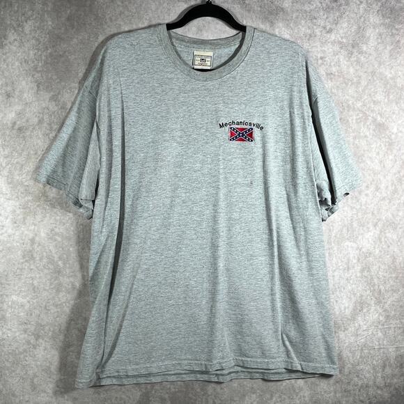 Vintage Lee Mechanicsville Shirt Mens Size Large Gray Y2K‎ Confederate Flag - Picture 1 of 10
